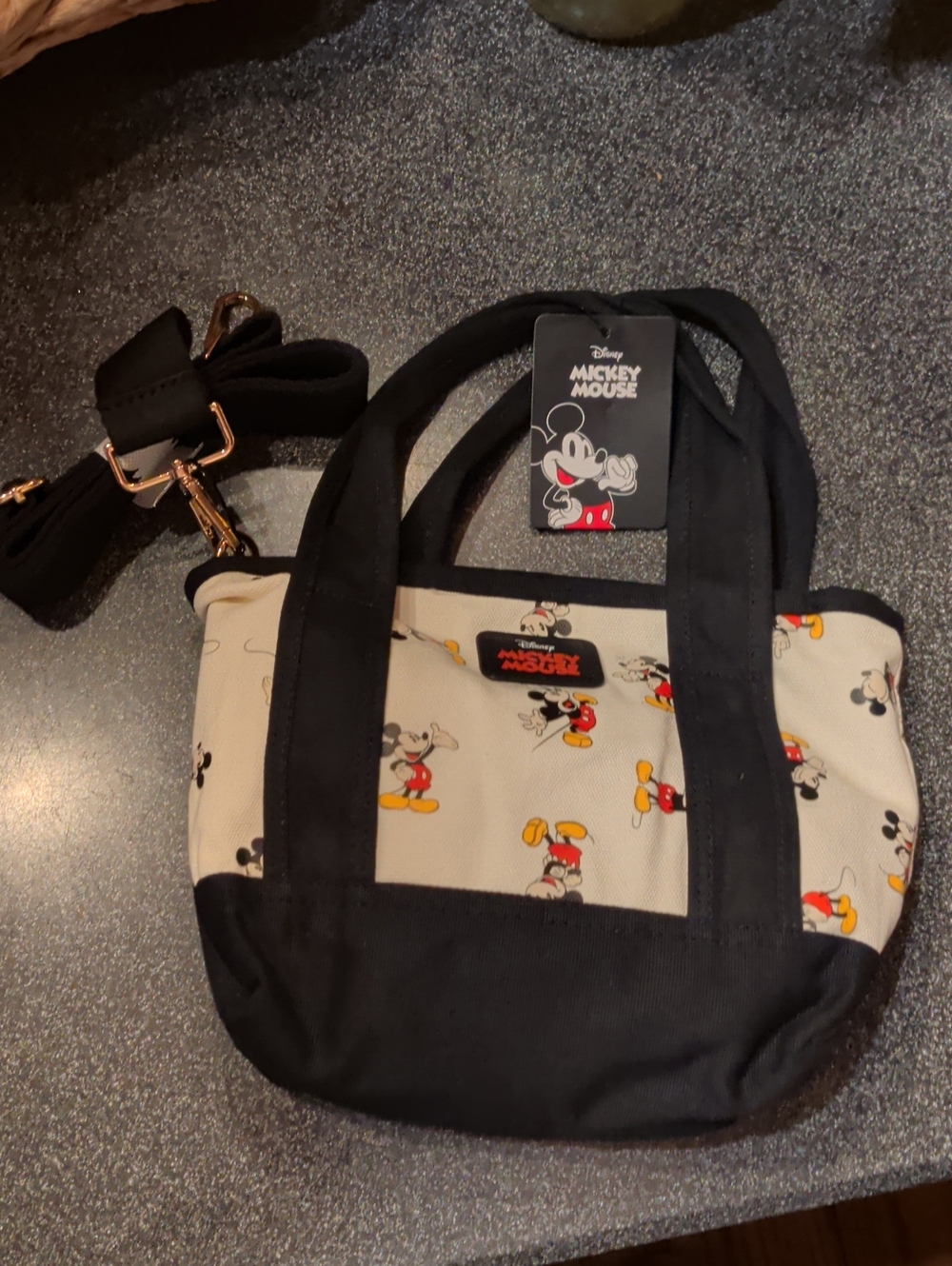 BIOWORLD MINI MICKEY MOUSE TOTE WITH ADJUSTABLE STRAP, NEW!